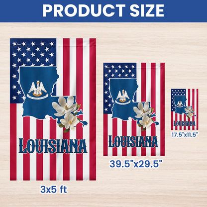 Louisiana State Magnolia American Flag MLN5918NTH