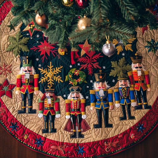Holiday Nutcracker Parade Quilted Christmas Tree Skirt NCU0DV2309