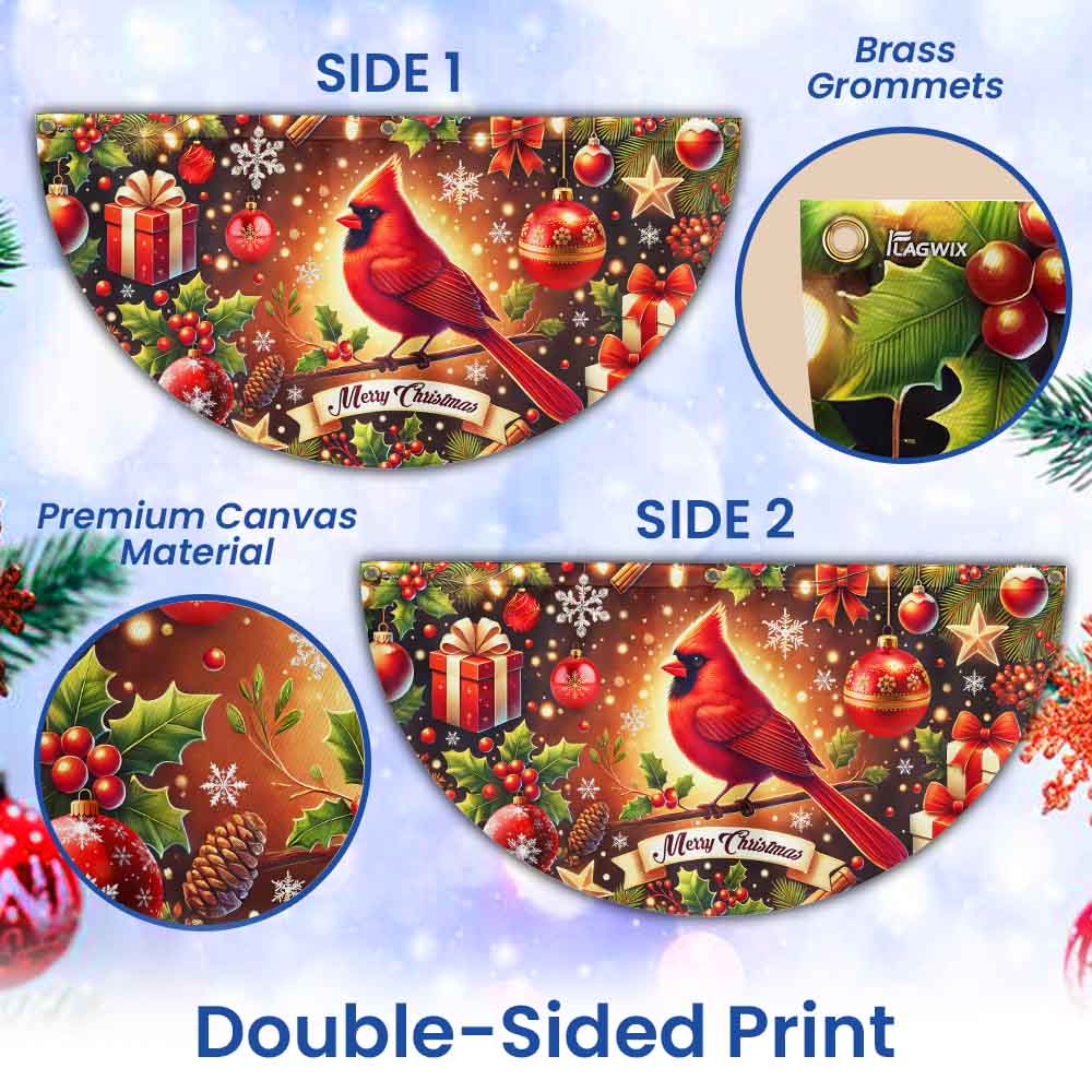 Cardinal Merry Christmas Non-Pleated Fan Flag TQN3908FL