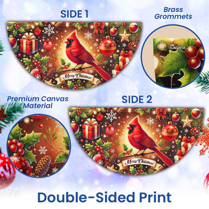 Cardinal Merry Christmas Non-Pleated Fan Flag TQN3908FL