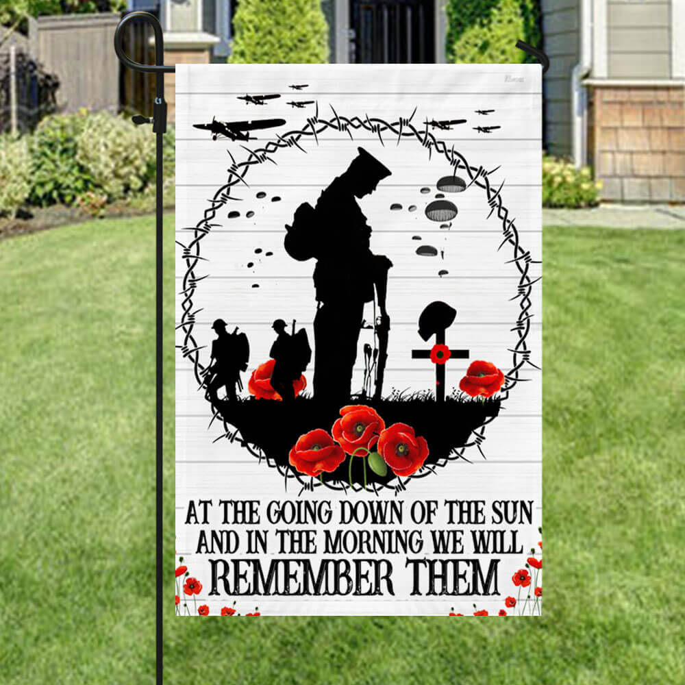 Anzac Day Lest We Forget, Poppy Flower Memorial Veteran Flag TPT1580F