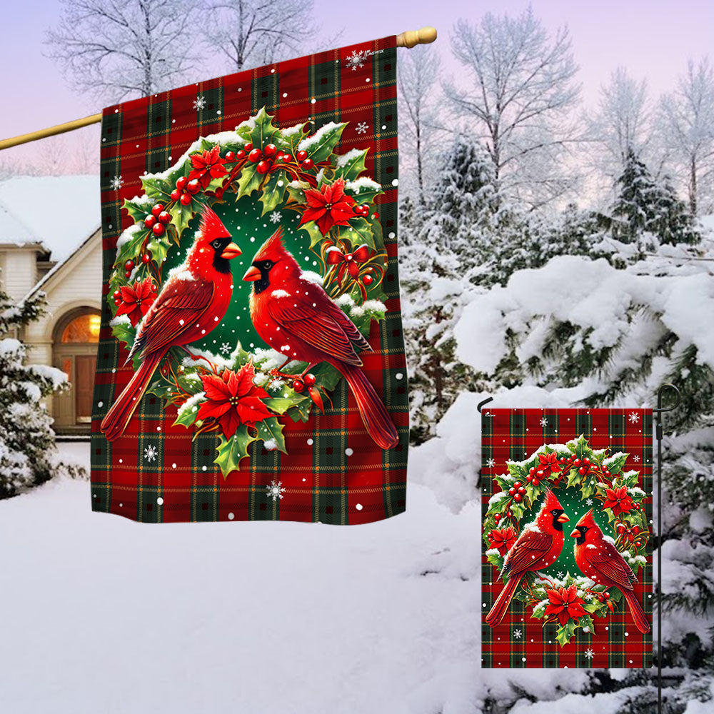 Cardinal Christmas Season's Greetings Winter Holiday Flag TQN4117F 3-Day Shipping