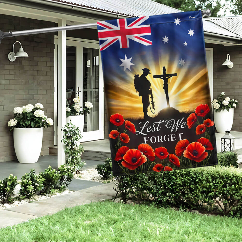 Anzac Day, Remembrance Day Australian Veteran Lest We Forget Flag MLN5173TNB