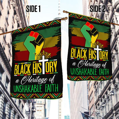 Black History Month Flag Black History A Heritage Of Unshakable Faith MLN912F