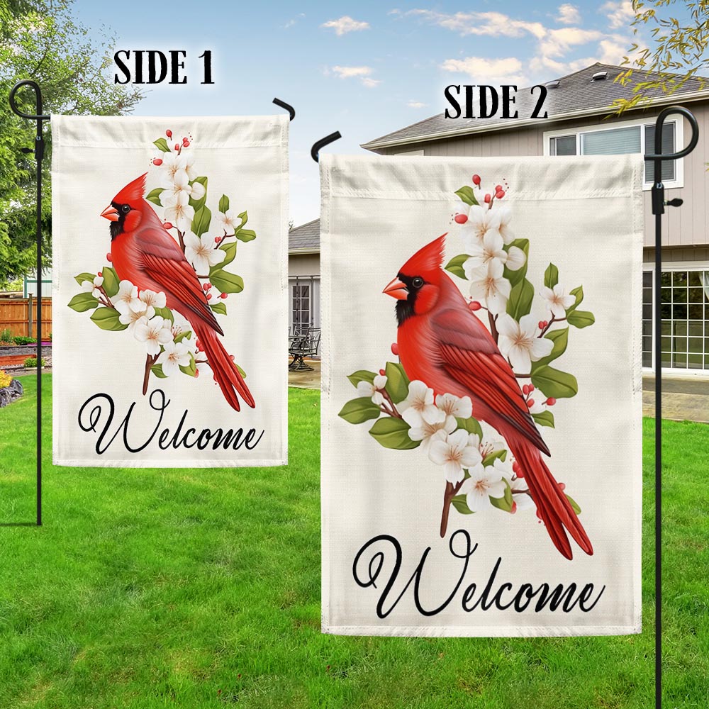 Cardinal Flower Welcome Flag TQN1370F