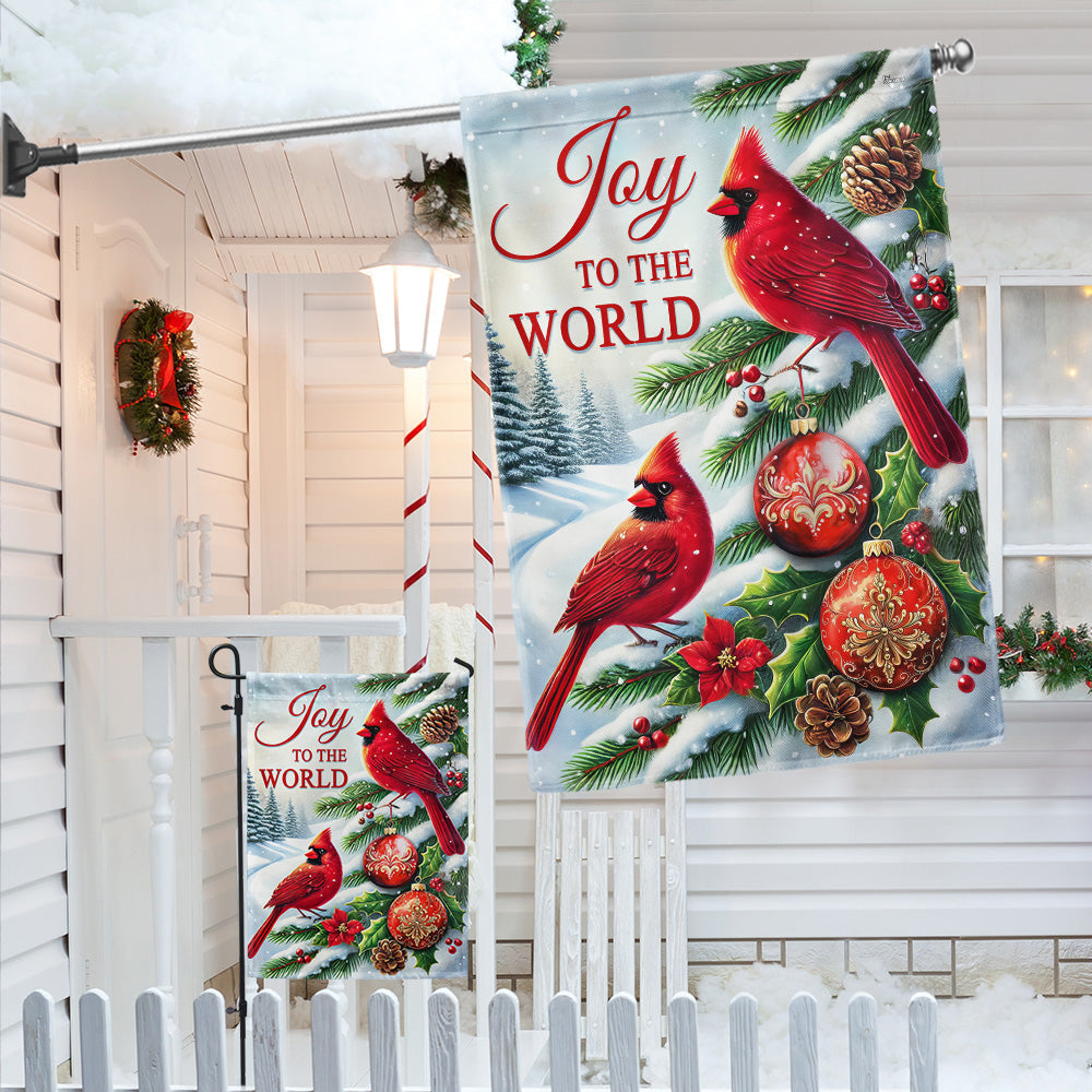 Cardinal Christmas Joy To The World Flag MLN4256F