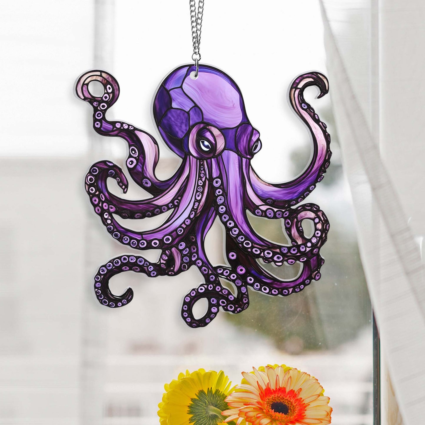 Octopus Suncatcher Acrylic Window Hanging MLN4335HVN