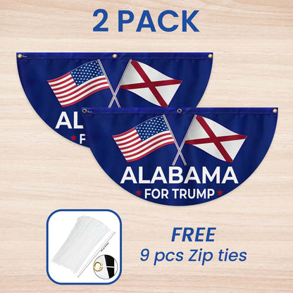 Alabama For Trump 2024 Non-Pleated Fan Flag MLN3405FL