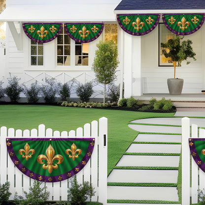 Mardi Gras Fleur De Lis Non-Pleated Fan Flag TQN4676FL