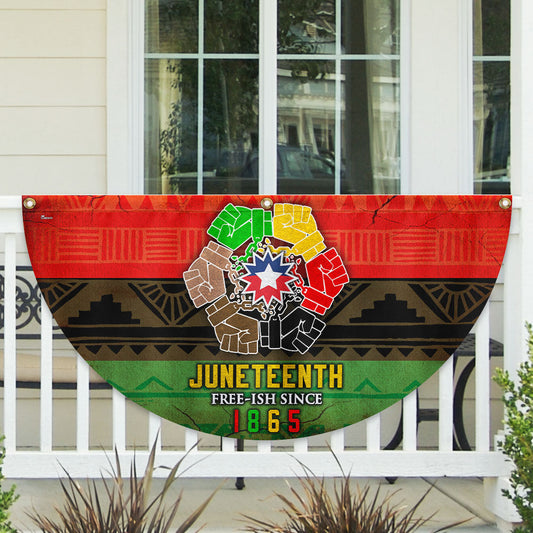 Celebrate Juneteenth African Non-Pleated Fan Flag TPT1932FL