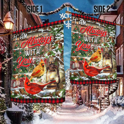 Cardinal Christmas I Am Always With You Flag MLN2016F