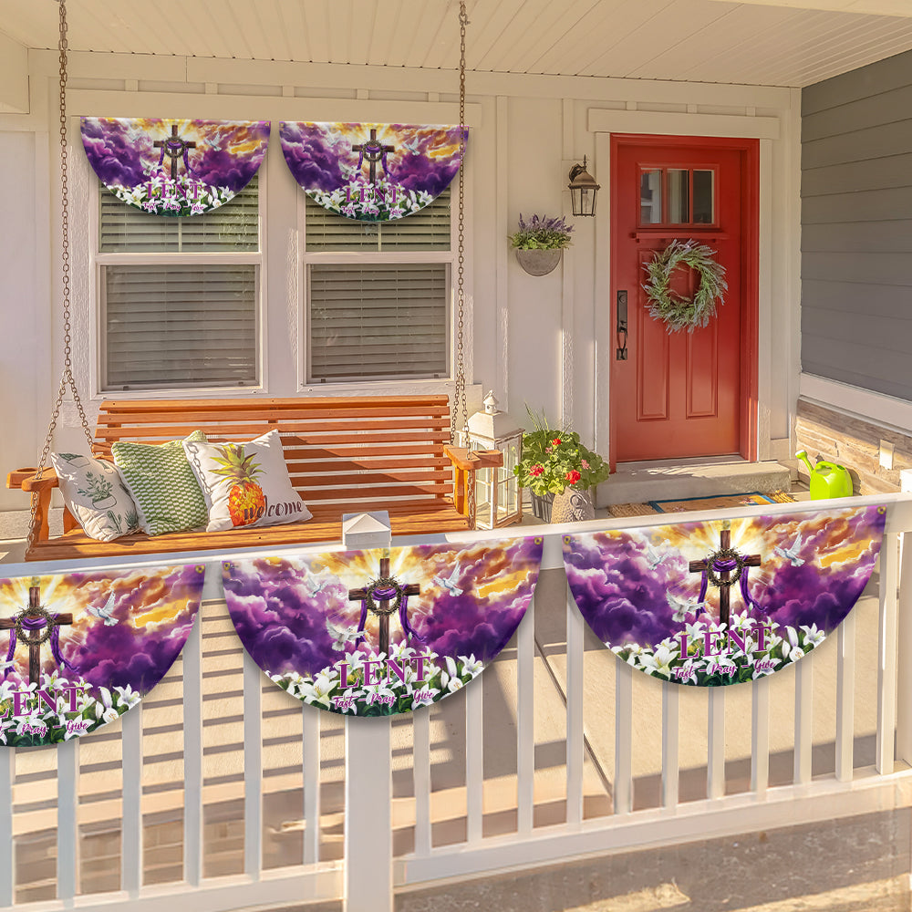 The Season Of Lent Easter Christian Cross Non-Pleated Fan Flag VTM1186NGT