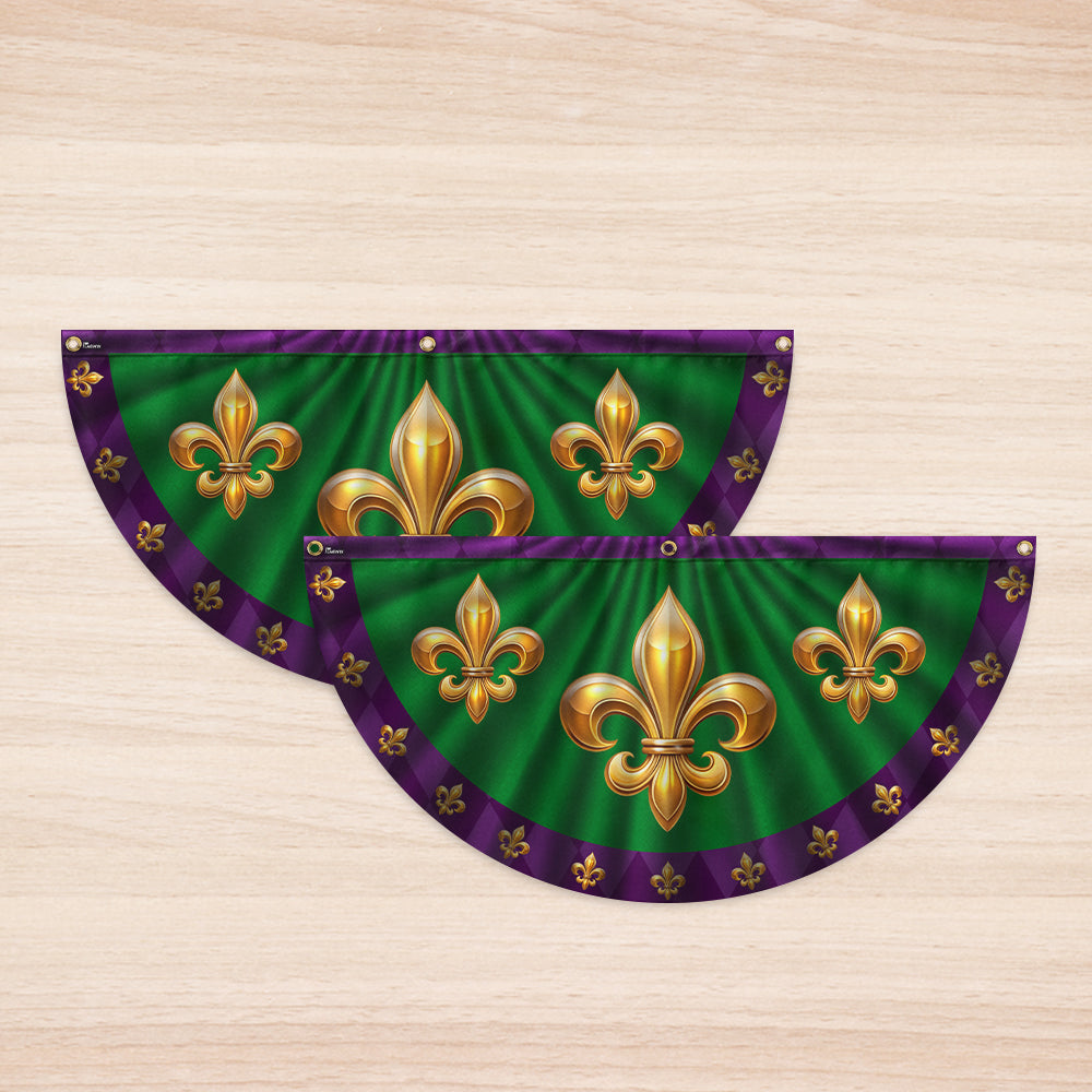 Mardi Gras Fleur De Lis Non-Pleated Fan Flag TQN4676FL