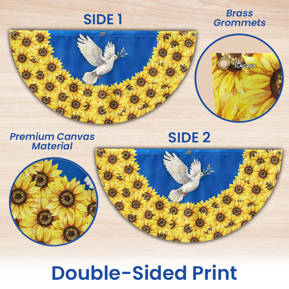 Peace For Ukraine Stand With Ukraine Non-Pleated Fan Flag TQN4937NTH