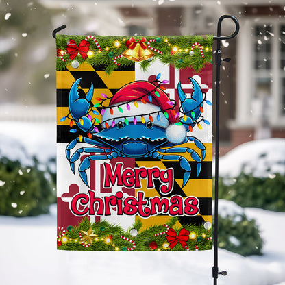 Blue Crab Merry Christmas Maryland Flag TPT1301F