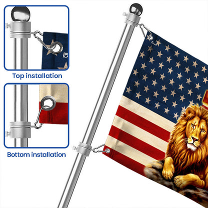 Lion Of Judah Cross Star Of David American Grommet Flag TQN5217TTH