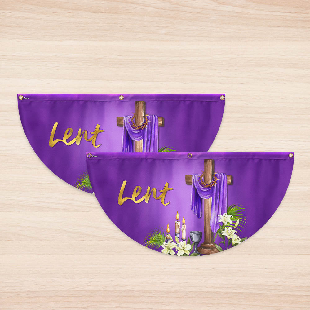 The Season Of Lent Easter Christian Non-Pleated Fan Flag TQN4968TTH