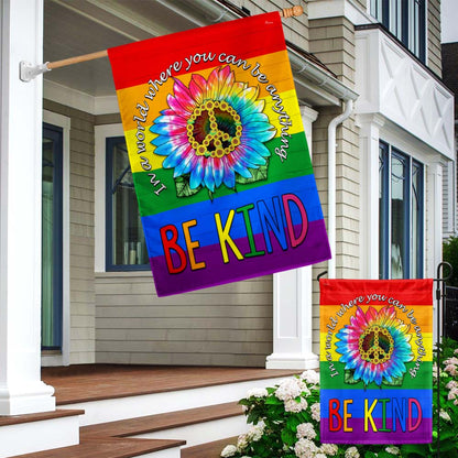 Be Kind Hippie Peace Sign Sunflower LGBT Flag TPT801F