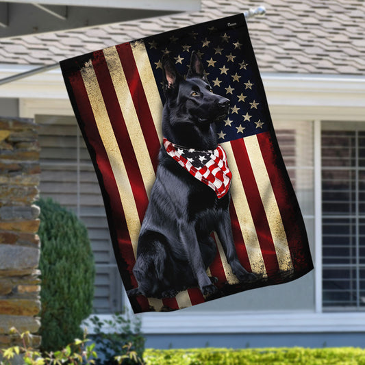Black German Shepherd Bandana American Flag Wrapped in Glory PS001F