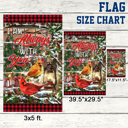 Cardinal Christmas I Am Always With You Flag MLN2016F