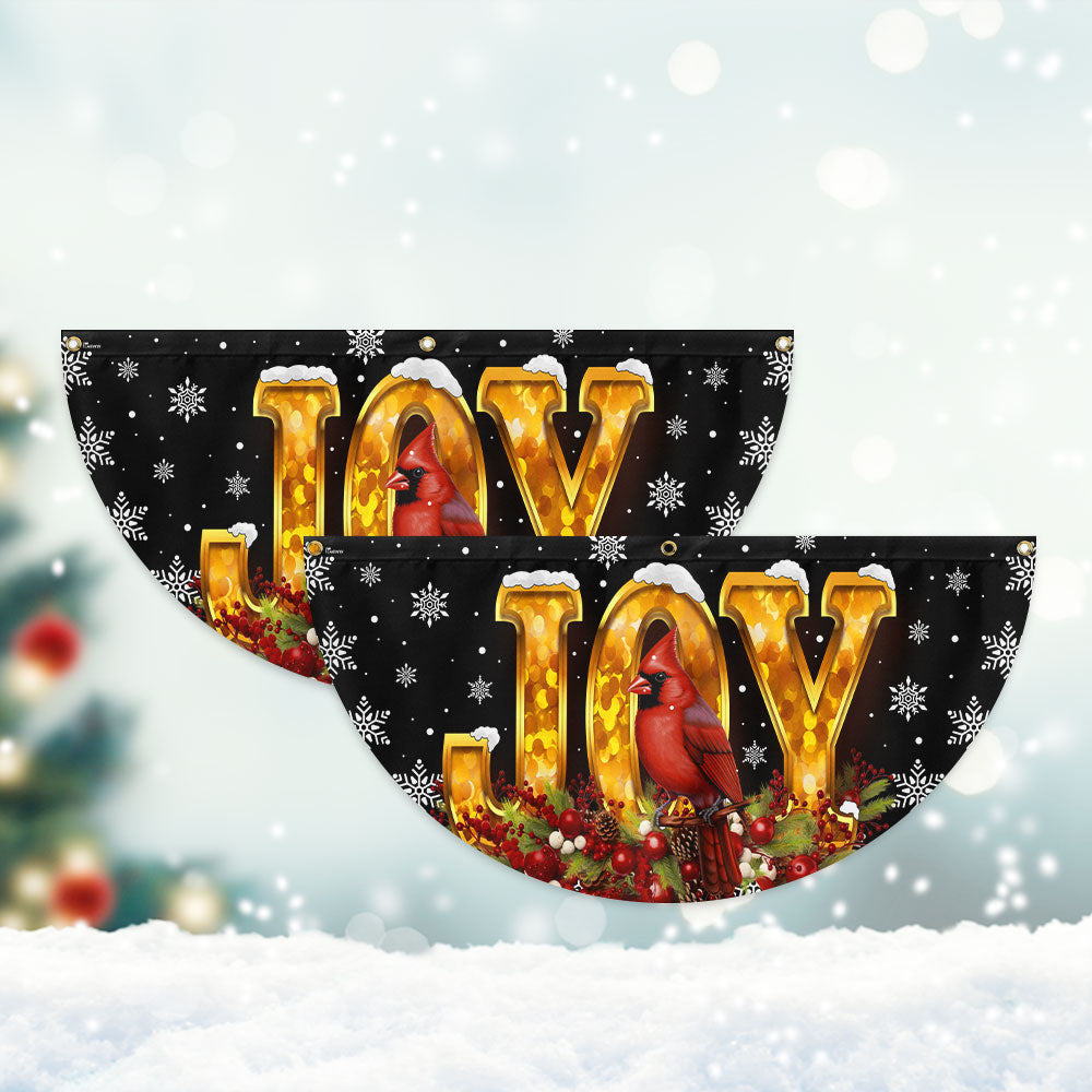 Cardinal Christmas Joy To The World Non-Pleated Fan Flag MLN4267FL 3-Day Shipping