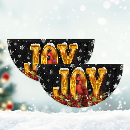 Cardinal Christmas Joy To The World Non-Pleated Fan Flag MLN4267FL 3-Day Shipping