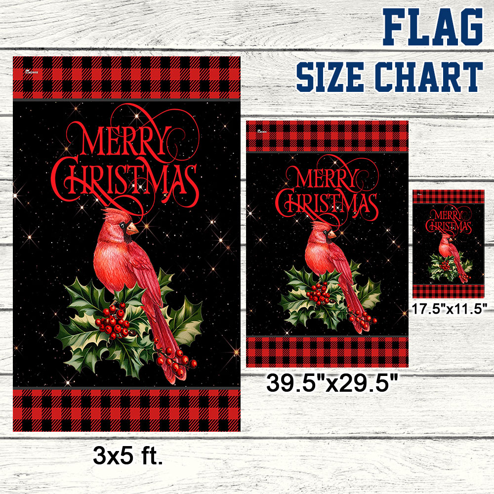 Cardinal Merry Christmas Flag TQN1790F