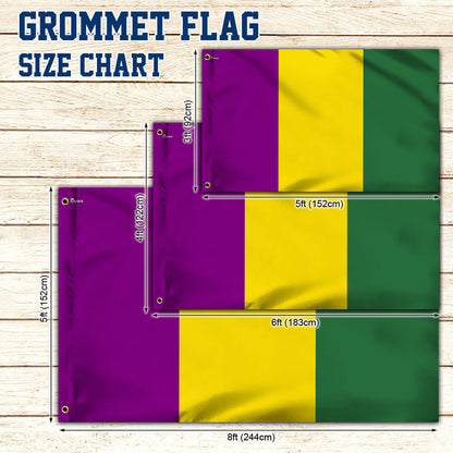 Mardi Gras Grommet Flag TPT2676GF