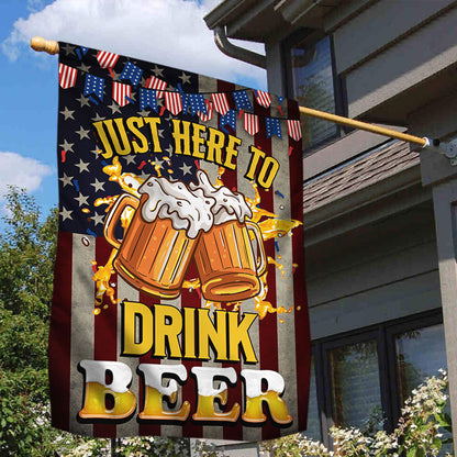Beer Flag Just Here To Drink Beer QNK848F