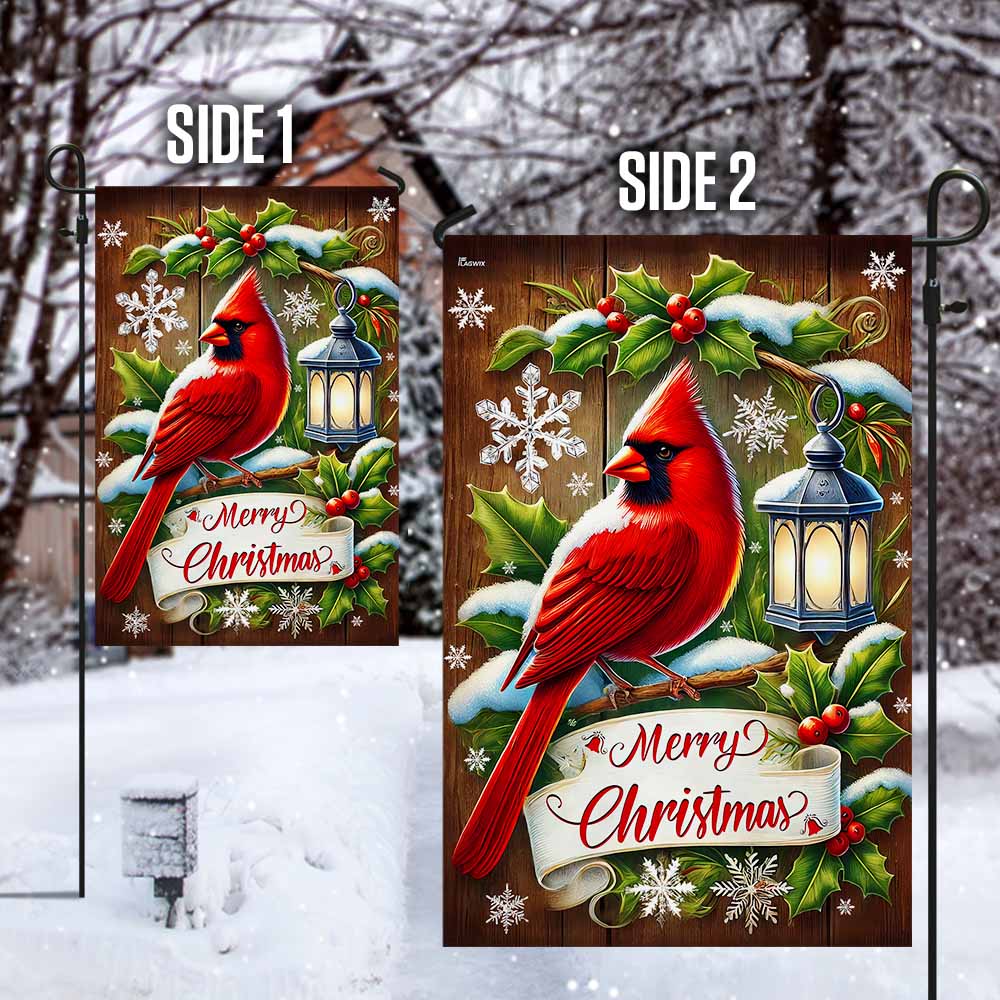 Cardinal Merry Christmas Flag TQN3776F