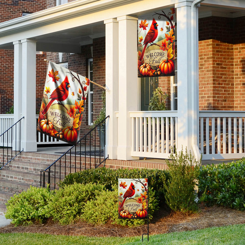 Cardinal Welcome Fall Flag MLN3649F