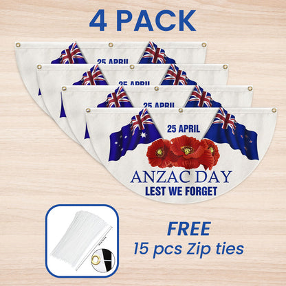 Anzac Day 25 April Lest We Forget Non-Pleated Fan Flag TQN2823FL