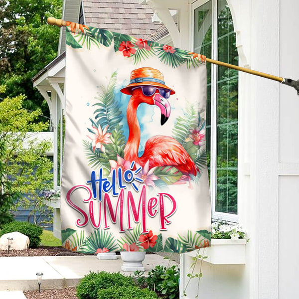 Flamingo Hello Summer Flag TQN1296F