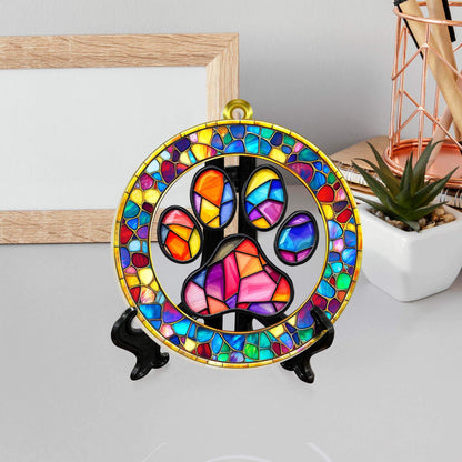 Pet Paw Dog Lover Memorial Dog Acrylic Suncatcher Window Hanging TQN5047TNB