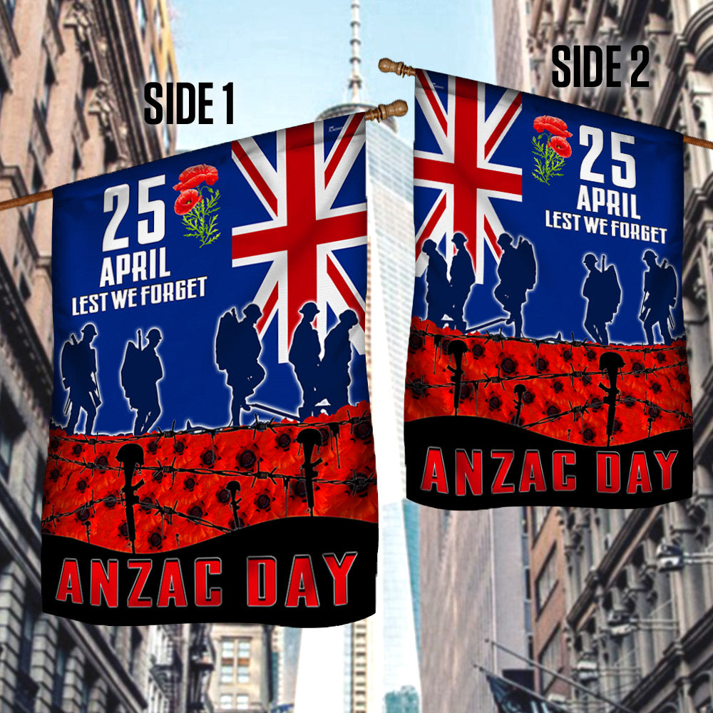 Anzac Day Veteran Lest We Forget New Zealand Flag MLH2251F