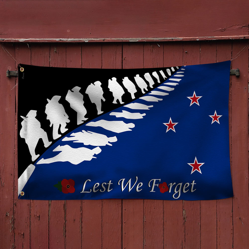 Anzac Day Grommet Flag New Zealand Lest We Forget LHA1748GFv1