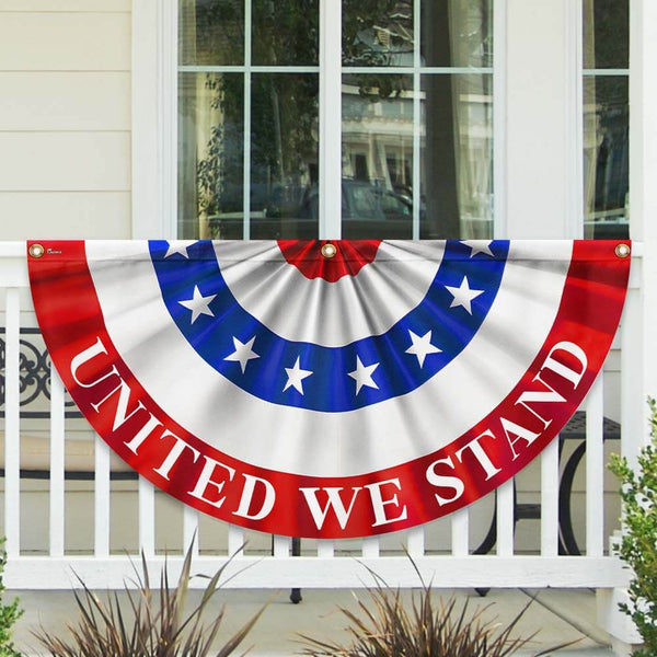 Flagwix American Flag - Happy 4th Of july United We Stand Non-pleated Fan Flag TQN3107FL