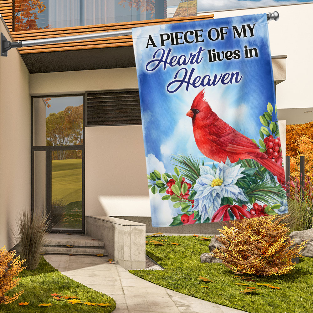 Cardinal A Piece Of My Heart Lives In Heaven Flag MLN1525F