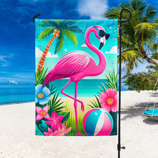 Flamingo Happy Summer Flag MLN3008F