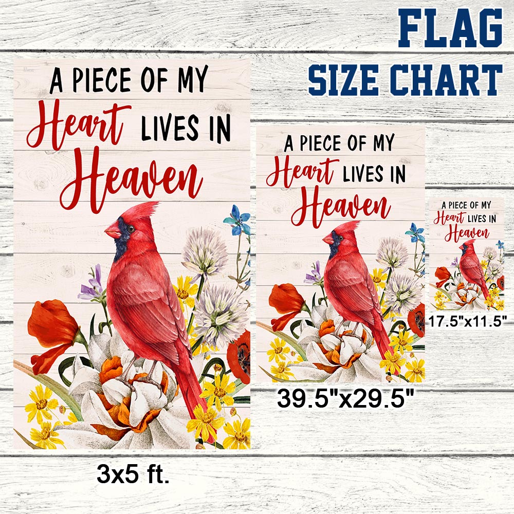 Cardinal A Piece Of My Heart Lives In Heaven Flag MLN1255F