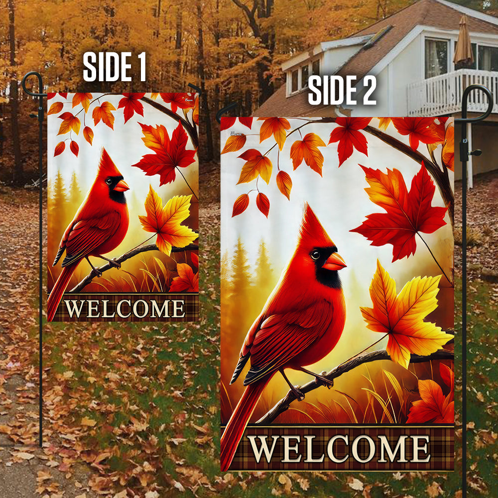 Cardinal Welcome Fall Flag TQN3527F