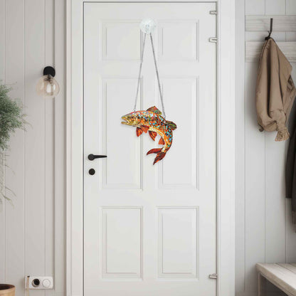 Brown Trout Fish Acrylic Suncatcher Window Hanging MLN4925DNV