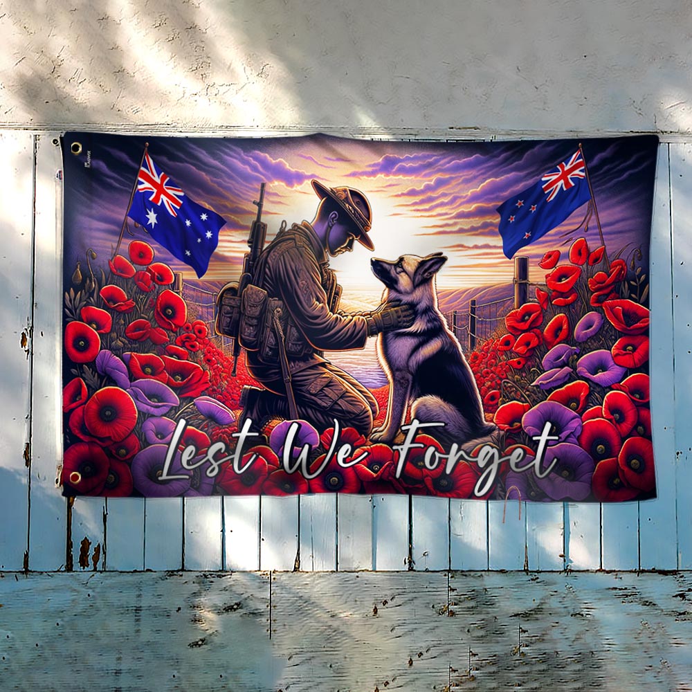 Anzac Day Lest We Forget They Also Served Grommet Flag TQN2695GF