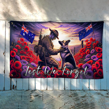 Anzac Day Lest We Forget They Also Served Grommet Flag TQN2695GF