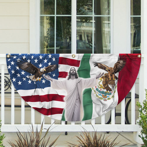 Mexican American Jesus Non-Pleated Fan Flag PHB05LPN