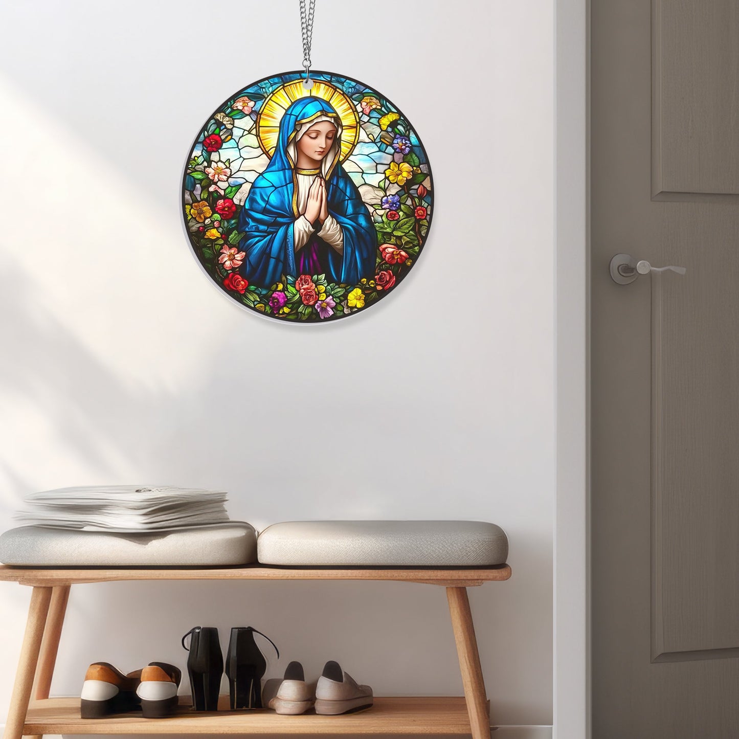 Blessed Virgin Mary Acrylic Suncatcher Hanging Sign VTM976AS