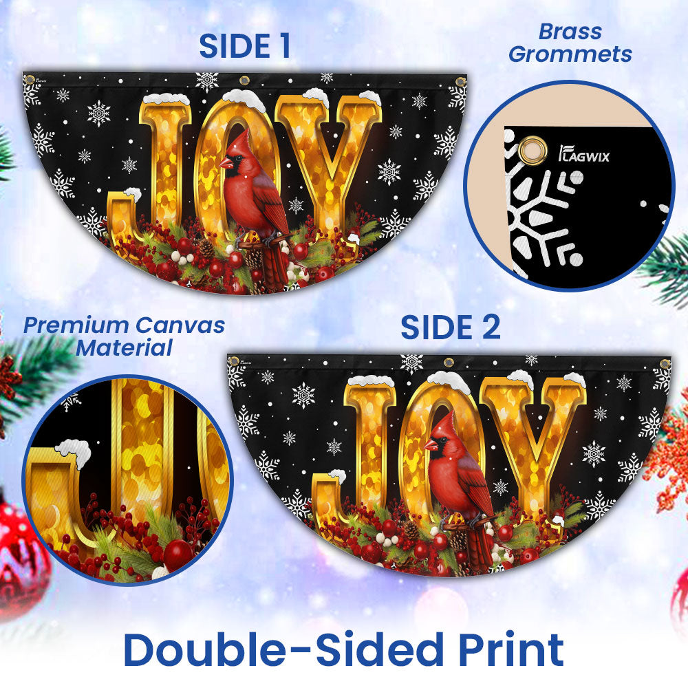 Cardinal Christmas Joy To The World Non-Pleated Fan Flag MLN4267FL 3-Day Shipping