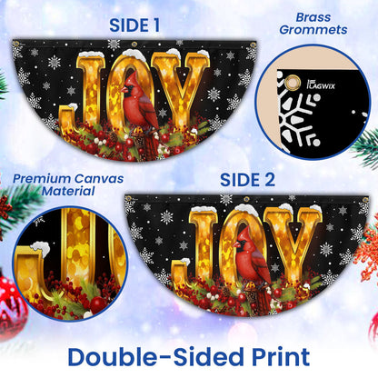 Cardinal Christmas Joy To The World Non-Pleated Fan Flag MLN4267FL 3-Day Shipping