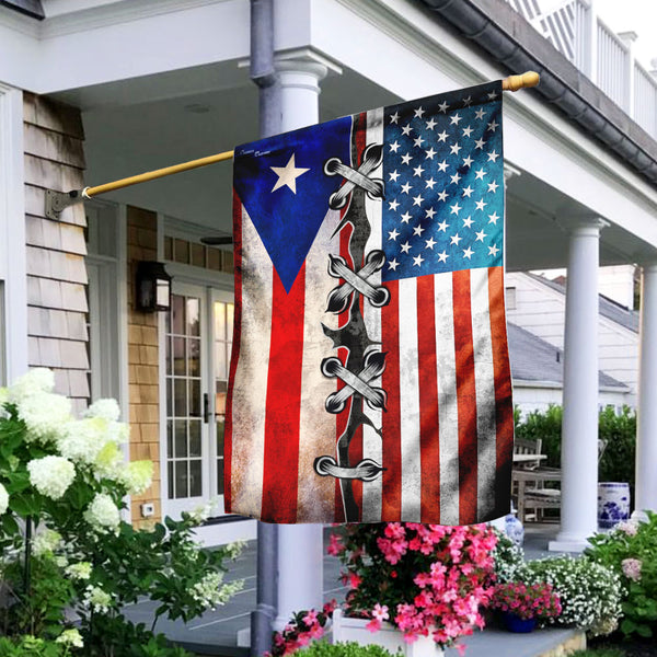 Puerto Rico And American Flag MLN331F