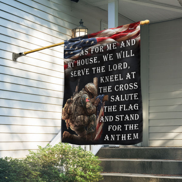 American Flag - Christian Military Patriotic Flag - Canvas Double Sided Banner for Home and Garden Decoration